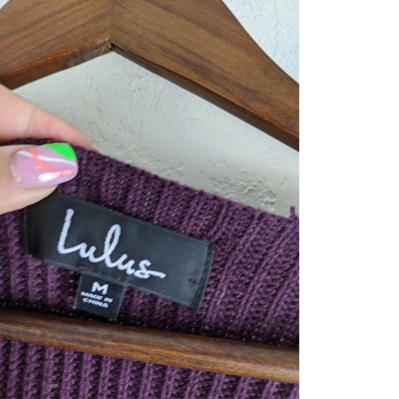 Lulu's Feel It Still Plum Purple Knit Sweater - Picture 5 of 7